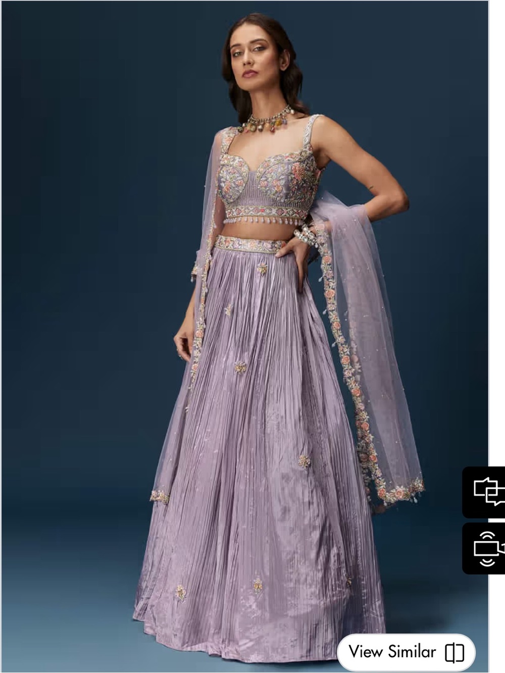 KALKI Lavender Embroidered Lehenga Dress with Dupatta